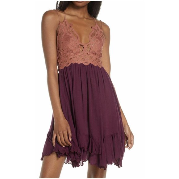 Free People Adella Slip Dress Copper Combo Size XS NWT - Picture 5 of 8